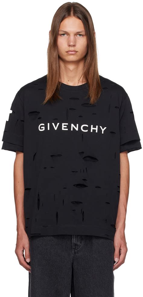 givenchy distressed tee red|givenchy t shirt black.